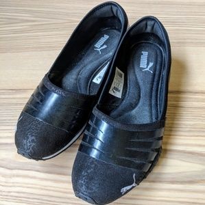 Puma black sports ballet flats